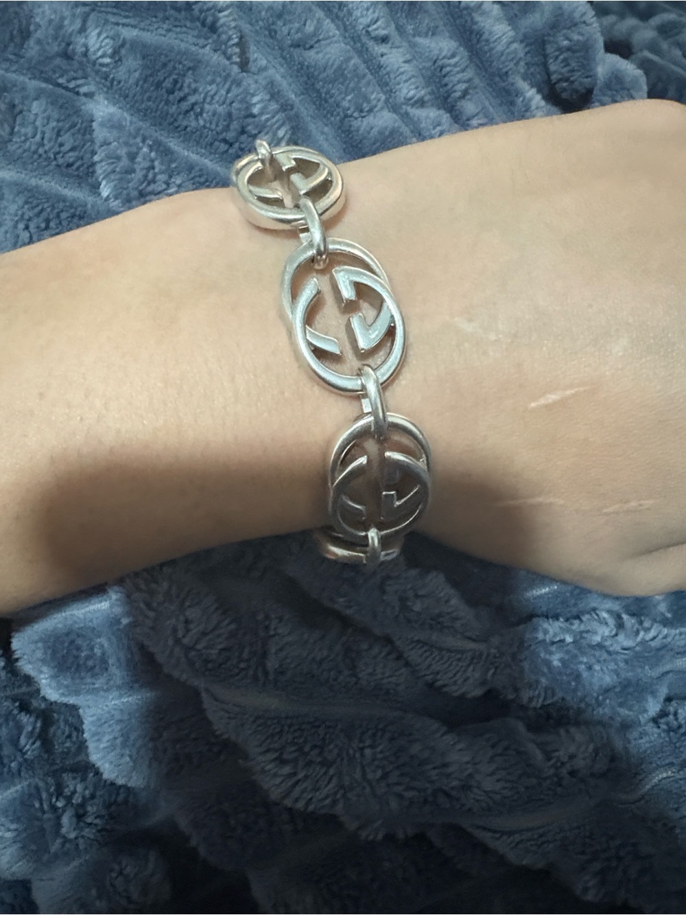 Gucci Silver Interlocking G Link Bracelet